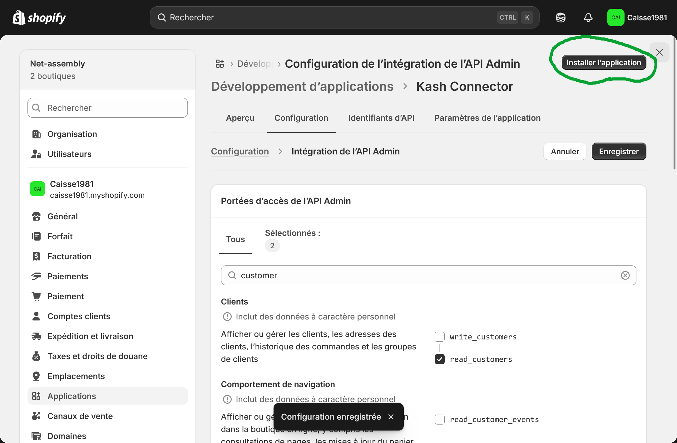 Install the Shopify app