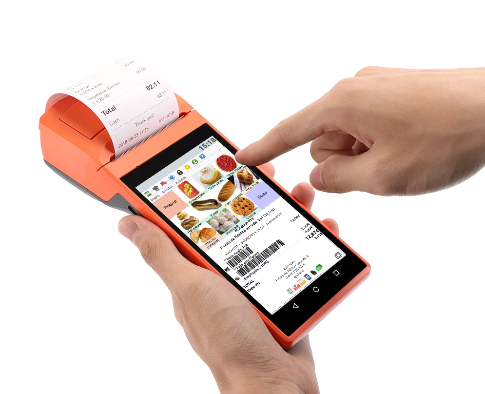 Handheld device with printer